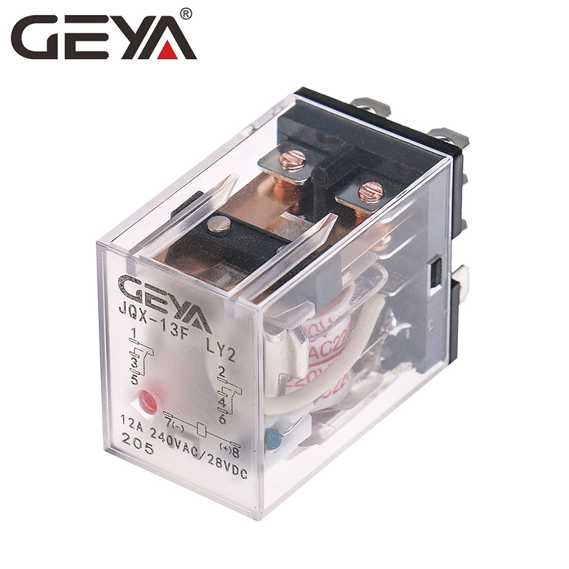 GEYA JQX-13F LY2 AC 12A 48V 8 Pin Electronic Electromagnetic Relay Switch General Purpose Relay