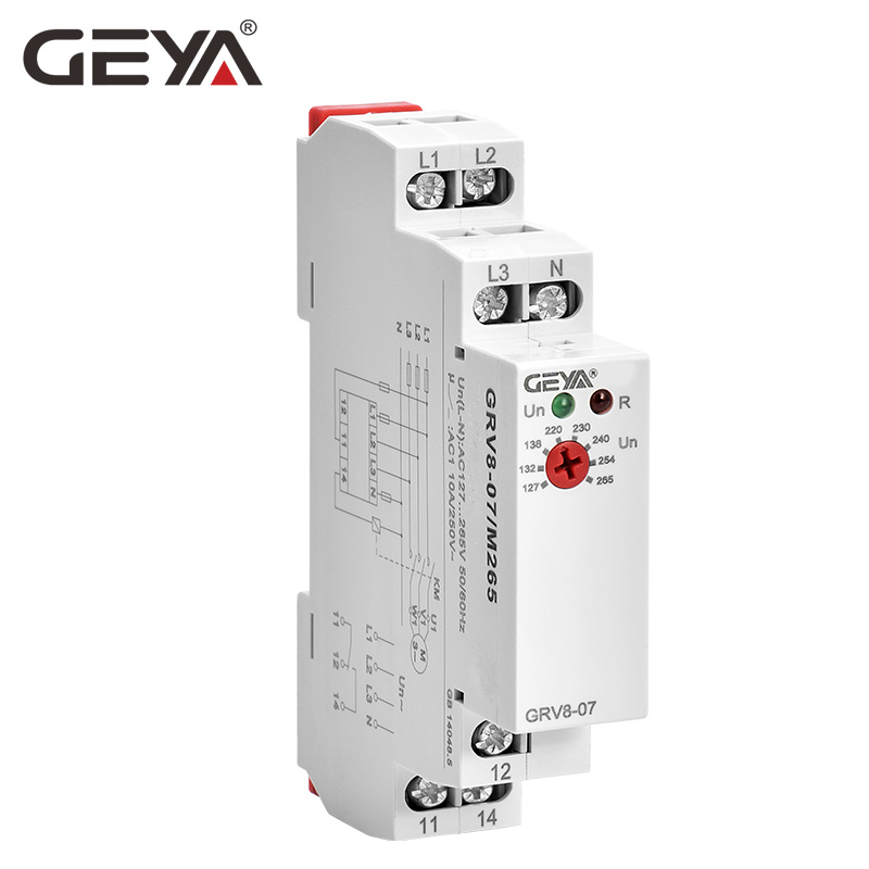GEYA GRV8-07 AC380V 50Hz Adjustable Three Phase Voltage Monitoring Relay with CE CB Certificate