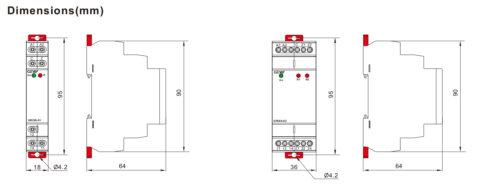 GEYA GRIS8-02 AC85-265V High-Performance GRIS8 Isolated Relay with 3-Way Isolation for HVAC and Elevator Control