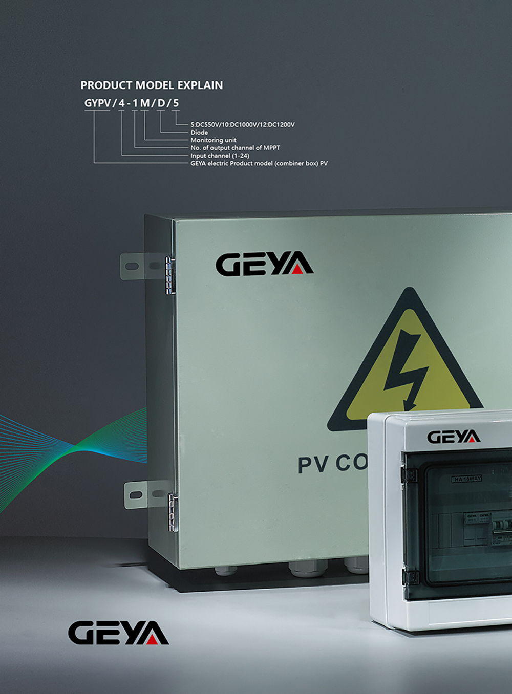 GEYA Photovoltatic 1000V Solar Distribution Box PV Array 6 String DC Combiner Box DC AC Switching Box