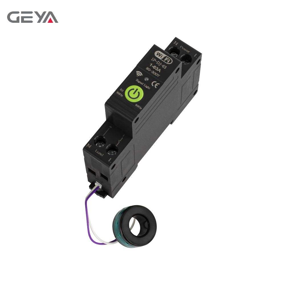GEYA Tuya WiFi Single-phase Circuit Breaker Electricity Meter Timer Tuya Mcb Wifi Smart Circuit Breaker with Metering