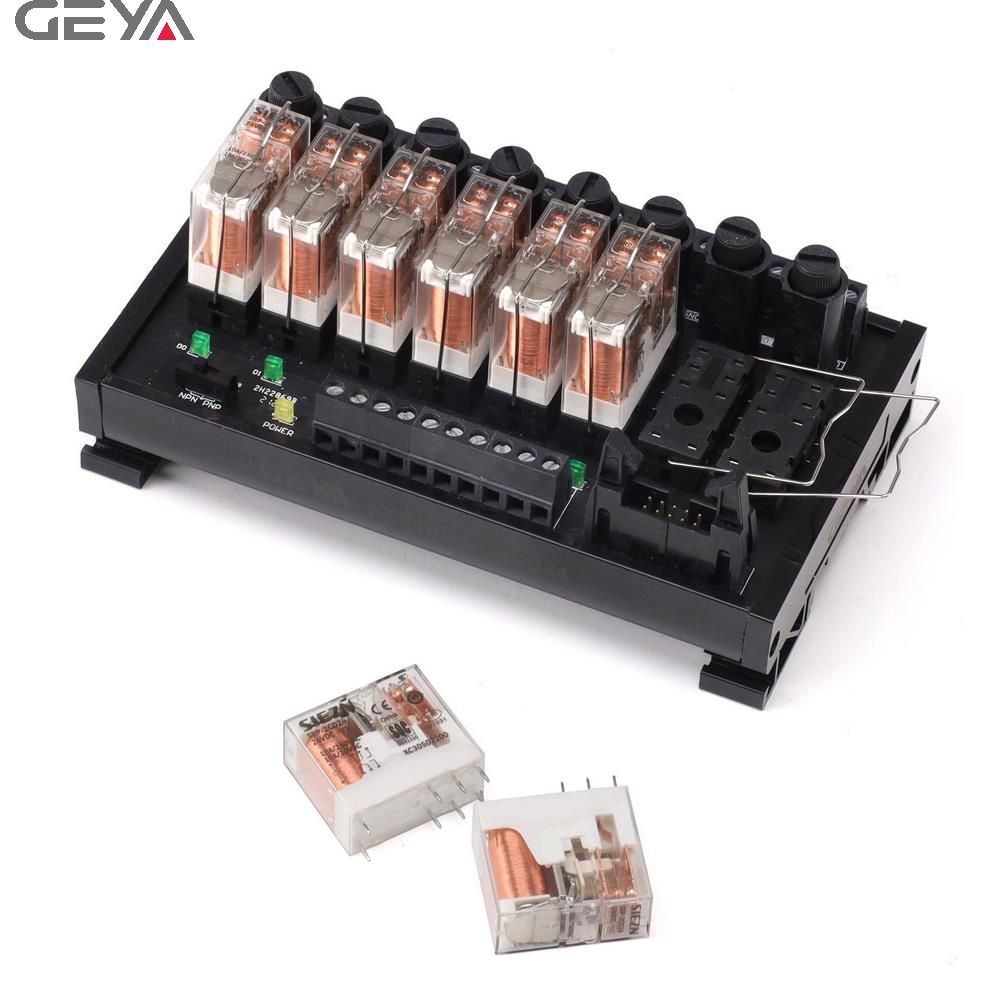 GEYA FY-NGG2R-8C+Fuse Channel Relay Module for PLC Controller SPDT PLC Relay 12VDC 24VDC