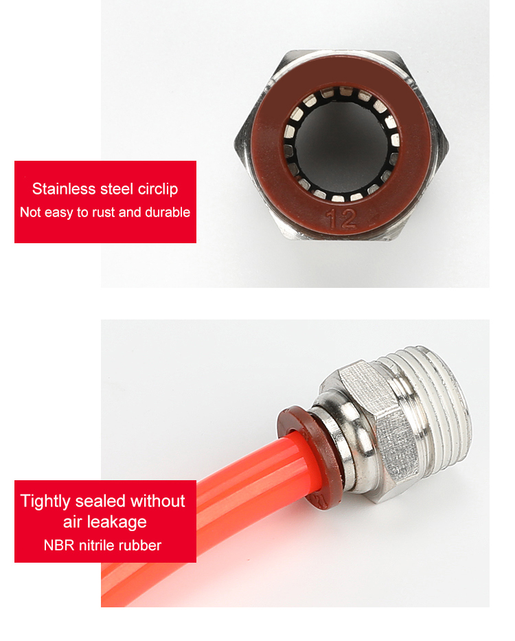 GEYA PC Thread Pneumatic Connector Pneumatic Connector air Hose Pneumatic Fitting Quick Connector Metal