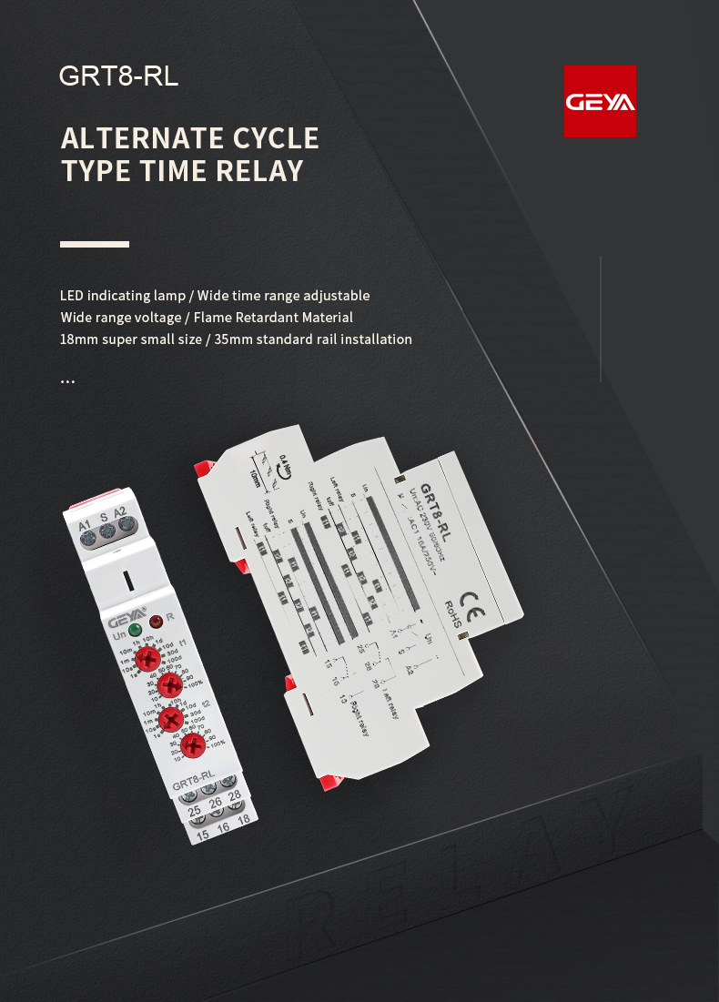 GEYA GRT8-RL-230 AC230V 10 Time Ranges Right-Left Inverser Time Relay for 2 Different Loads Inverse Time Overcurrent Relay