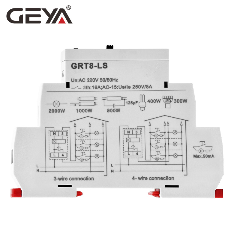 GEYA GRT8-LS 16A Staircase Timer Switch Street Light Timer Switch Timer Electric Staircase Light Time Switch