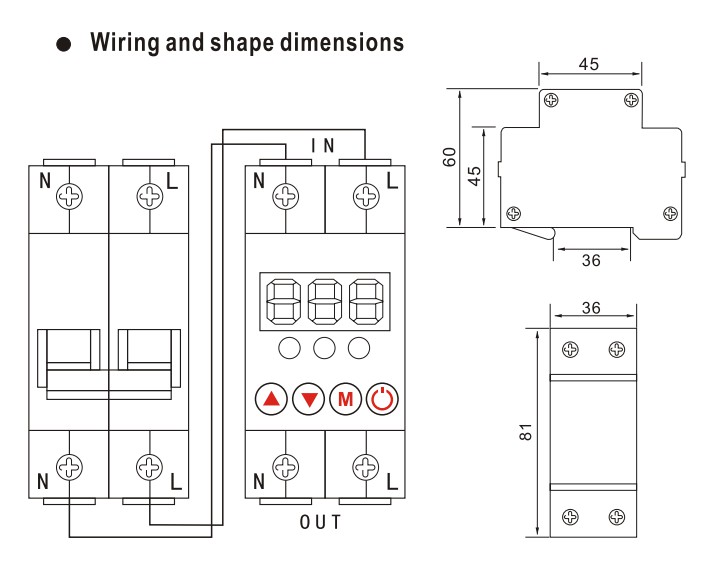 GYEA ANP-2P 220V 63A Current Protector 63a Over Under Voltage Current Protector with Lcd