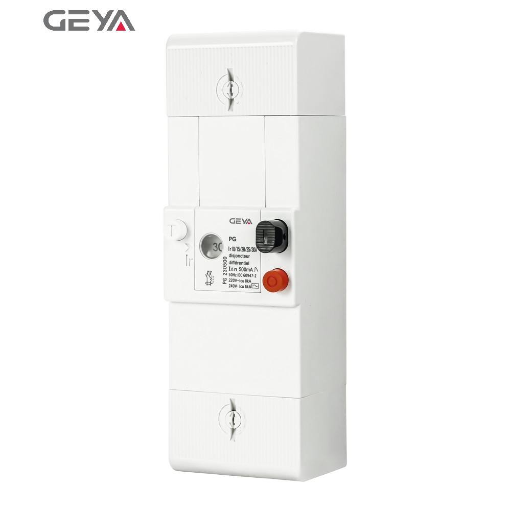 GEYA PG 230500 France Type PG 5A/10A/15A Adjustable Earth Leakage Circuit Breaker PG White Button Model 10-30A