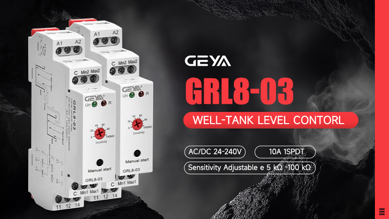 GEYA GRL8-03 AC/DC24V~240V Liquid Level Control Relay Tanks Water Level Relays for Steam Float Level Controller Relay