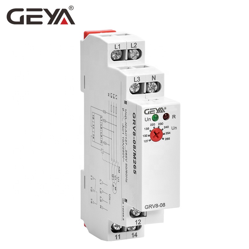 GEYA Online Shopping GRV8-08 3Phase+N Adjustable Voltage Relay Control Relay M265