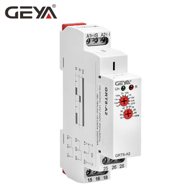 GEYA GRT8-AB Smart Home Adjustable 16A Time Relay DIN Rail 18mm Electric on Delay Timer 12V DC