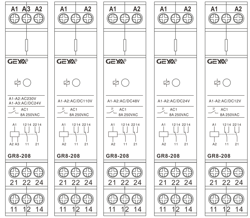 GEYA GR8-208 AC/DC48V 2 SPDT 8A in Stock Intermediate Relay
