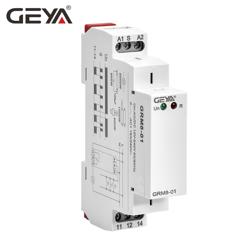 GEYA GRM8 12 Volt DC Latching Relays Relay 220V Din Rail Latching Switch Factory 12v Impulse Relay
