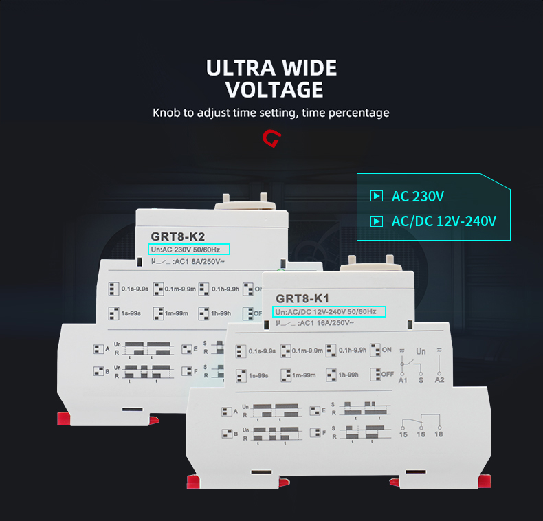 NEW ARRIVAL GEYA GRT8-K Digital Setting Timer Relay AC DC 12V 24V 220V 230V Multifunction Time Delay on off Relay