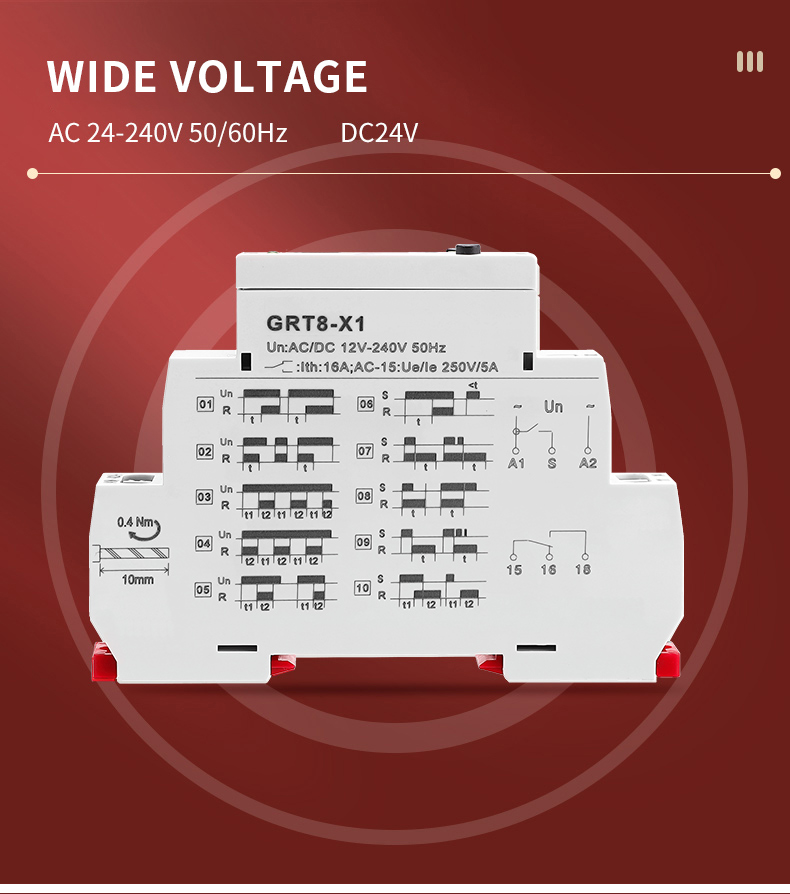 GEYA GRT8-X1-240 AC DC 12V 240V 0.1s-99day Pulse Generator Start-stop on OFF Delay Digital Setting Time Relay