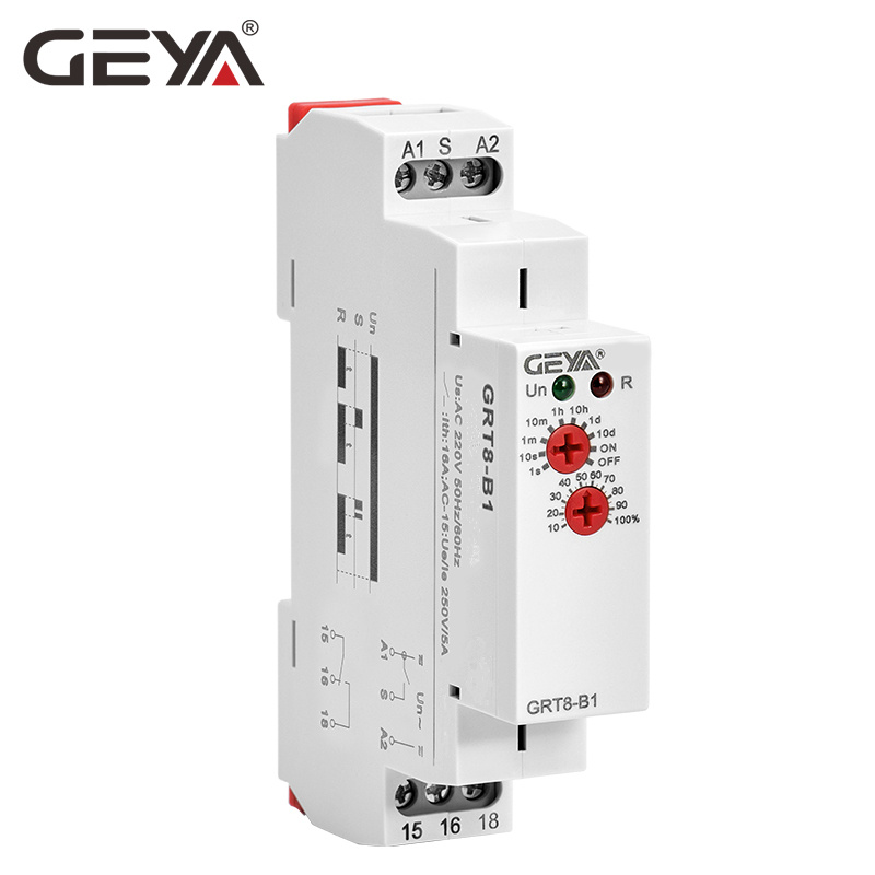 GEYA GRT8-AB Smart Home Adjustable 16A Time Relay DIN Rail 18mm Electric on Delay Timer 12V DC