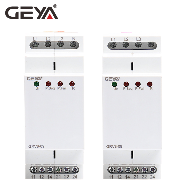 GEYA GRV8-09 Phase Sequence Relay Phase Failure Relay 8A 2SPDT 36mm Width Phase Monitoring Device 36mm Width