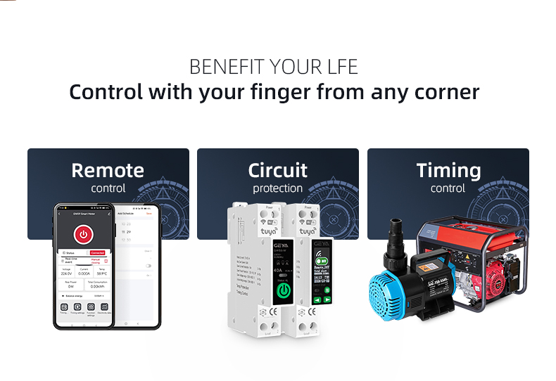 GEYA GWS9-DW Tuya Mcb Wifi Smart Circuit Breaker with Metering Mcb 1p n 63a Din Rail Circuit Breaker Mini Smart Switch