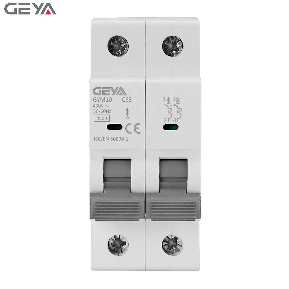 GEYA Manufactory GYM10 Miniature Circuit Breaker 2 Pole 400V 63A 50/60Hz Modular Din Rail MCB with CE