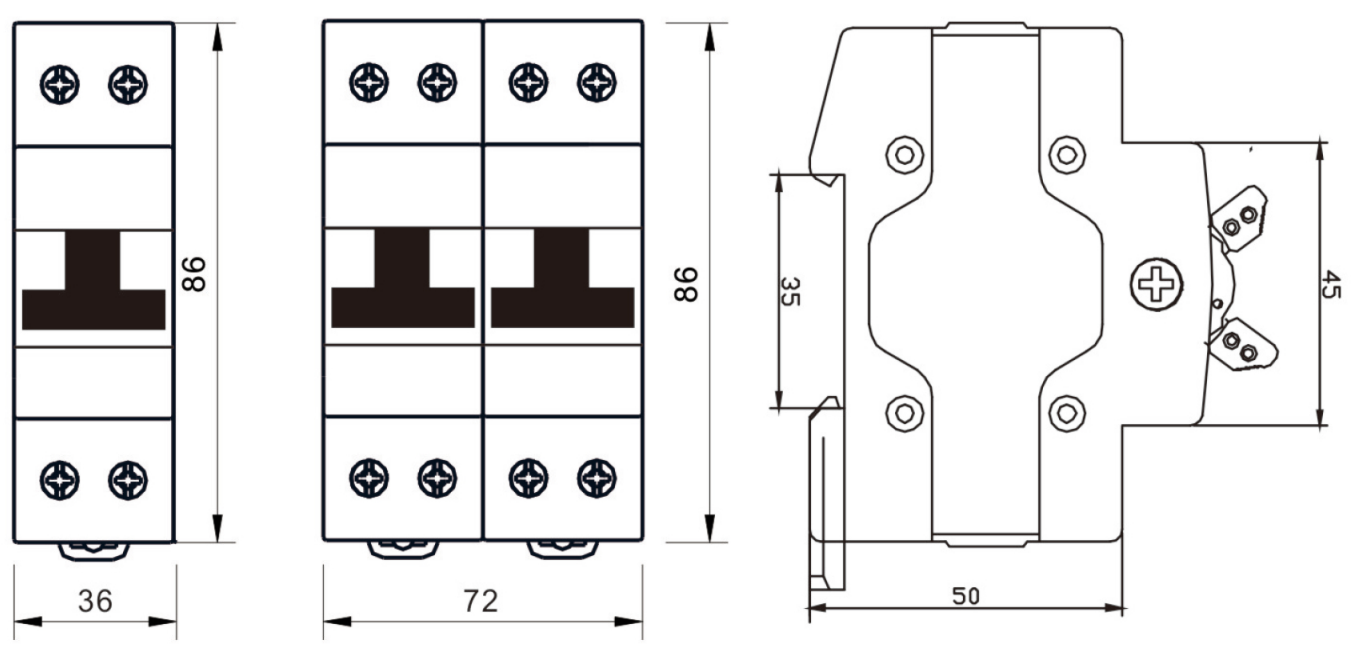 GEYA GYHO8-125 4P Manual Changeover MCB DIN Rail Mounting Modular Disconnecting Transfer Switch