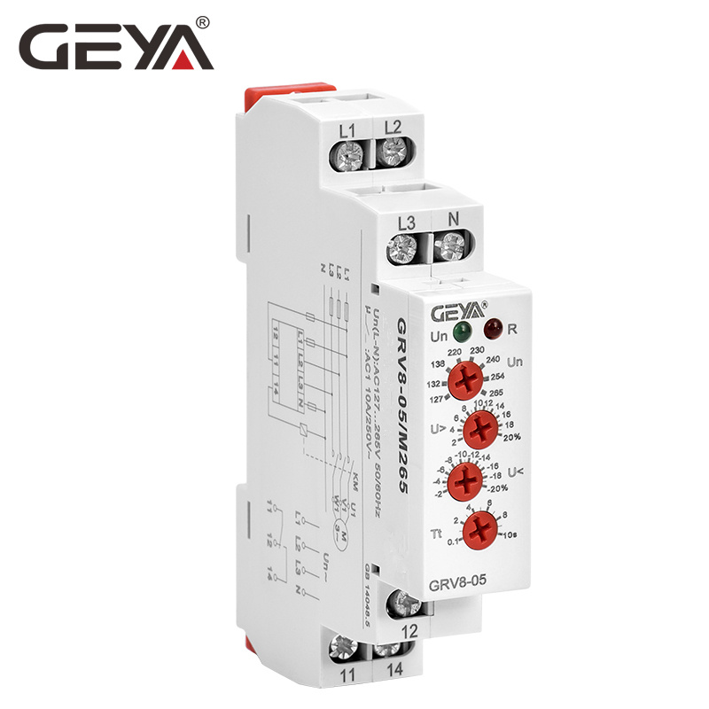 GEYA GRV8-05D M265 127V-265VAC and Current Relays Under Voltage Relay Voltage 3 Phase Voltage Relay