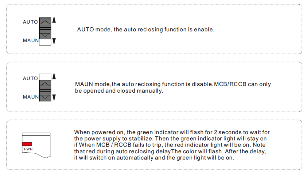 GEYA DIN Rail Mounting GRD9L-C/D/R+GYM9 3P Auto Reclosing Circuit Breaker Auto Reset Circuit Breaker 3P MCB Recloser