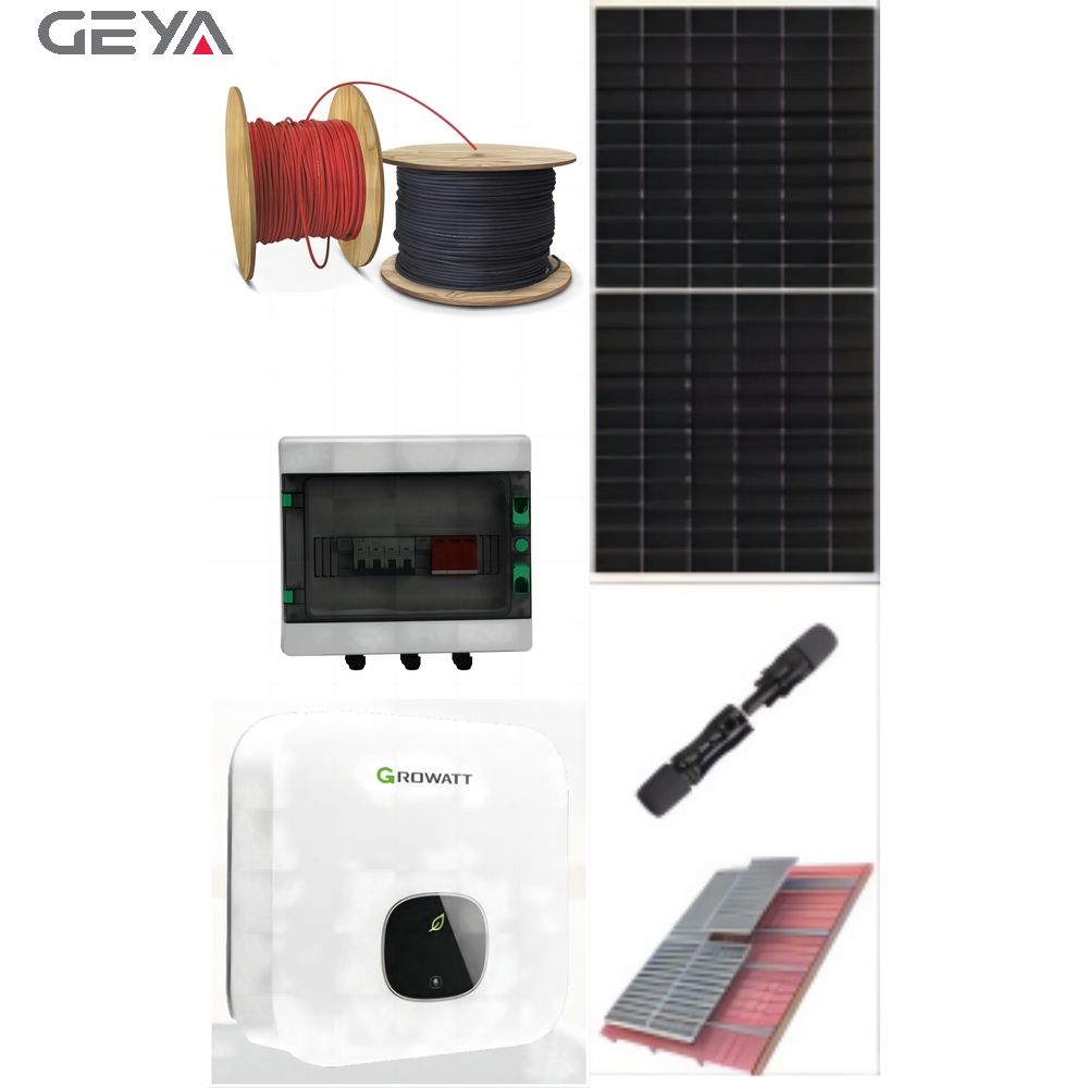 GEYA 3KW Grid Tie Solar System-Single Phase Solar Cable 4mm2 Solar Panels System Price List