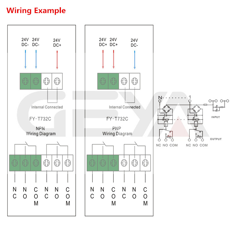 GEYA FY-T73-2C-12V 24V Din Rail 2 Channel Relay Module  AC/DC 5V 12V 24V AC230V Interface Module Relay 24V 2 Channel