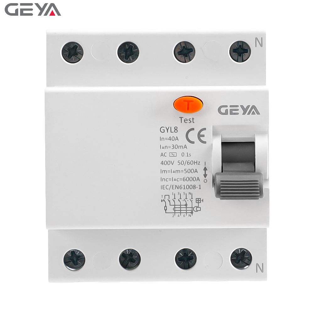 GEYA GYL8 Modular Electrical 4 Pole Earth Leakage Relay Fault Circuit Breaker 63A SKD Parts ELCB Relay Magnetic