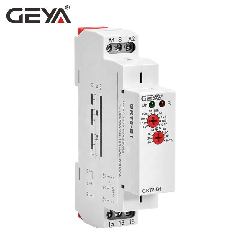 GEYA GRT8-B1 AC/DC12V-240V off Delay Timer Relay 16A 1NO1NC  Delay Time Range 0.1s-10days Zhejiang Wenzhou Relay