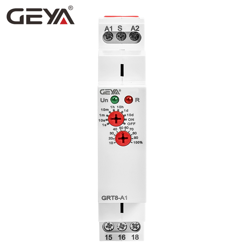 GEYA GRT8-A1 Delay on on Time Relay AC220V Din Rail Single Function Timer Relay on Delay Timer AC230V 240V Delay Relay Miniature