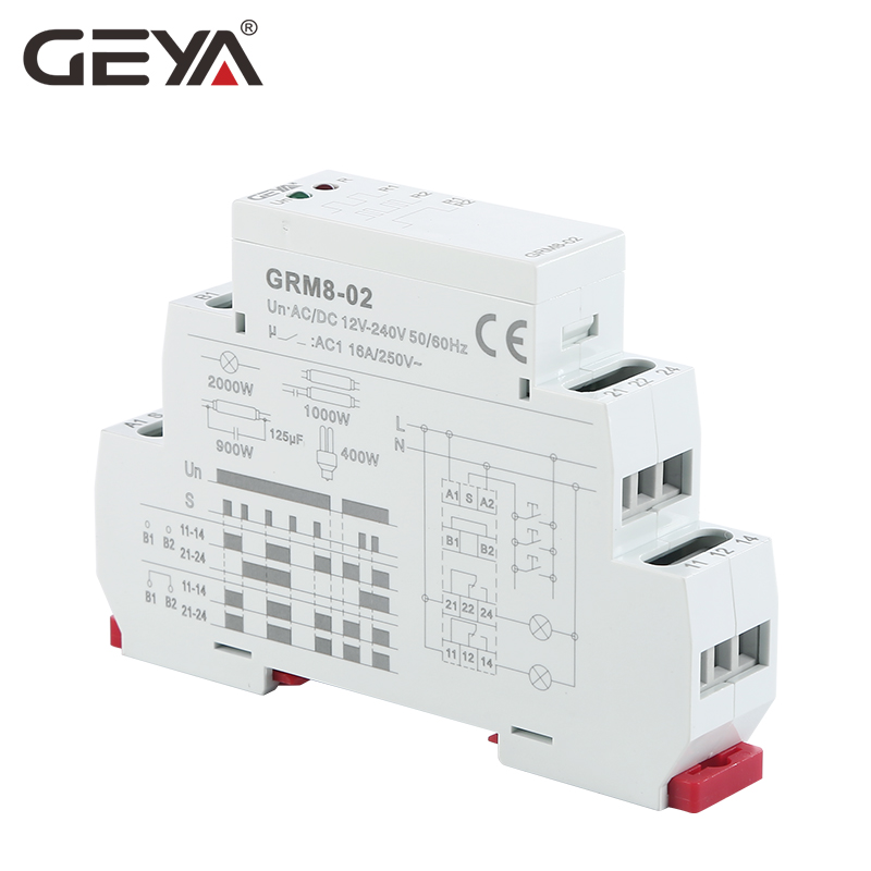 GEYA GRM8 12 Volt DC Latching Relays Relay 220V Din Rail Latching Switch Factory 12v Impulse Relay