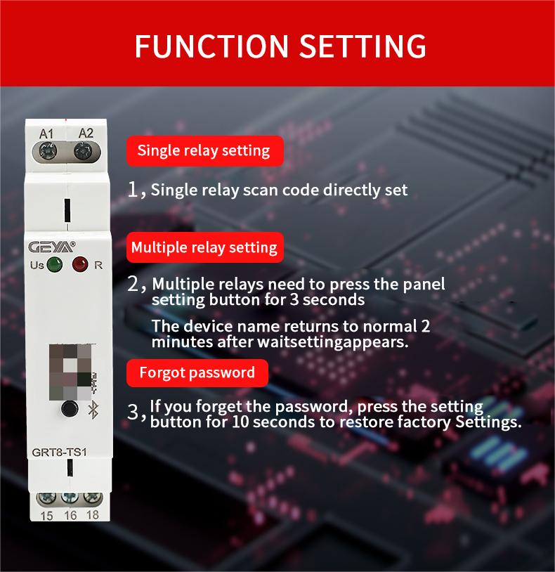 GEYA GRT8-TS2-240 AC DC 24V 240V 2SPDT Automatic and Manual Time Control Relay Staircase Switch for Turn on and off Loads