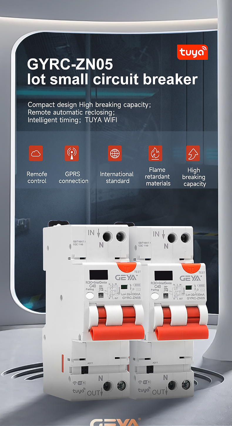 GEYA GYRC-ZN05 1P+N/20A WIFI Circuit Breaker Smart Time Timer Relay Switch Remote Control Smart Home for TUYA APP and TmallGenie