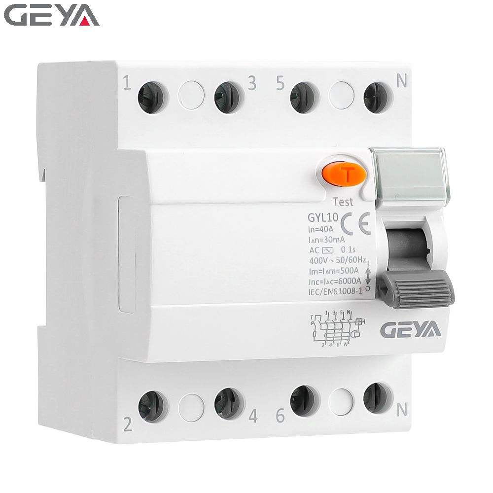 GEYA GYL10 Magnetic 4 Pole 100A ELCB Nylon Body SKD Price RCCB Parts F360 ID