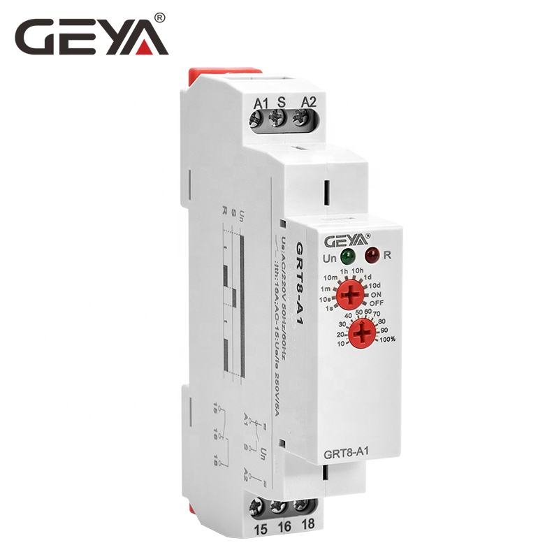 GEYA GRT8-AB Smart Home Adjustable 16A Time Relay DIN Rail 18mm Electric on Delay Timer 12V DC