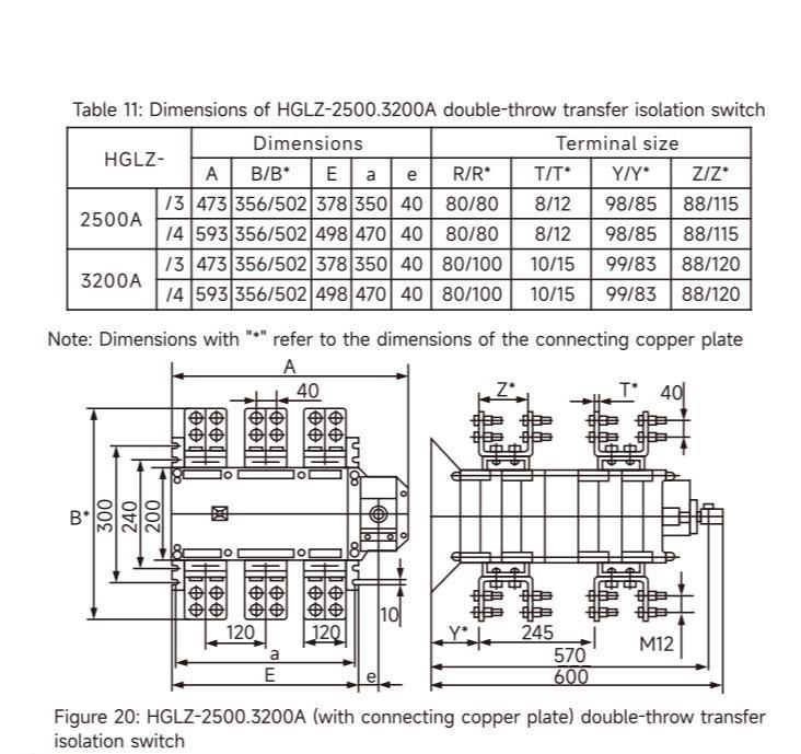 GEYA HGL Factory Price Direct Selling Three Phase Hangeover Load Isolation Switch 3p/4p Manual