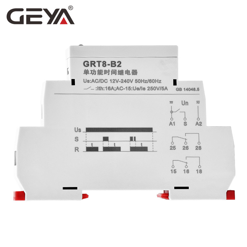GEYA GRT8-B1 AC/DC12V-240V off Delay Timer Relay 16A 1NO1NC  Delay Time Range 0.1s-10days Zhejiang Wenzhou Relay