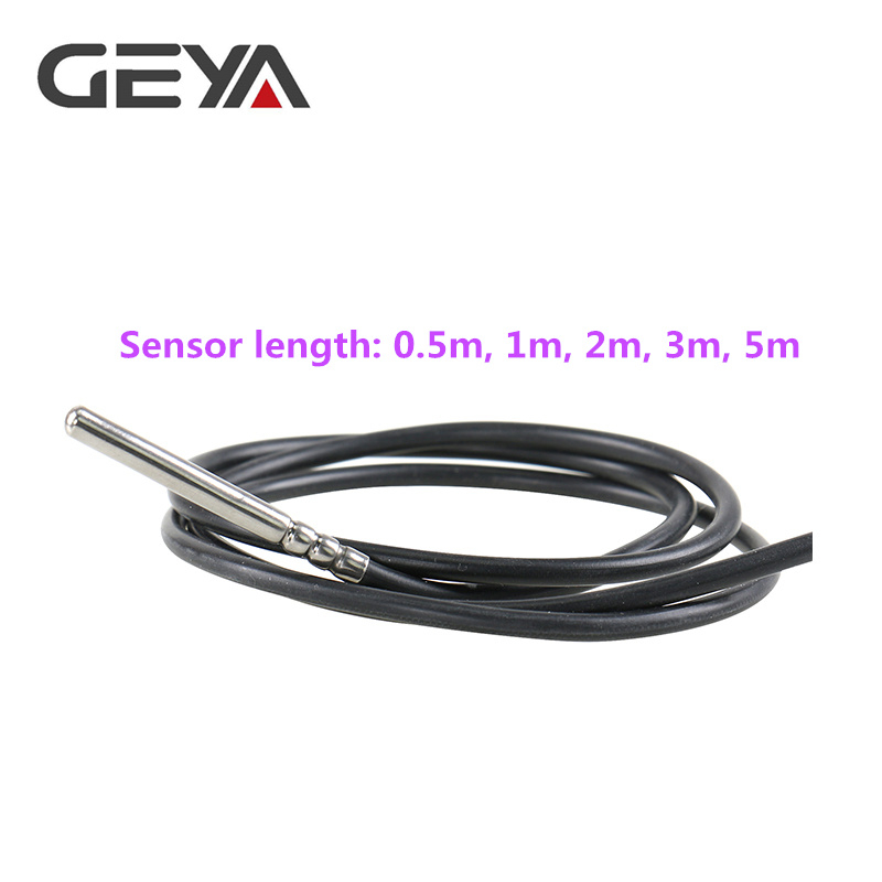 GEYA NEW GRW8-01 Din Rail Temperature Control Relay AC DC 24V-240V Wide Range Voltage with Waterproof Sensor