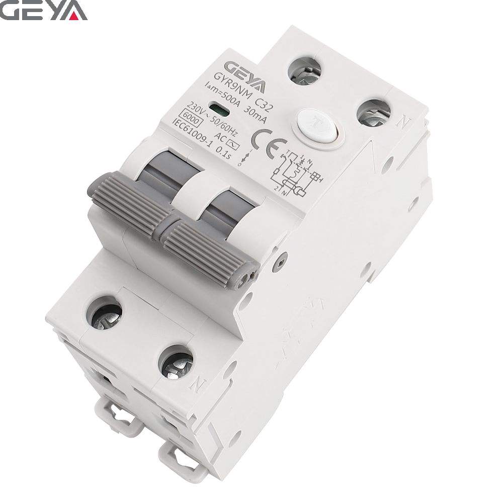 GEYA GYR9N Residual Current Circuit Breaker with Overload protection RCBO 30mA 100mA 300mA
