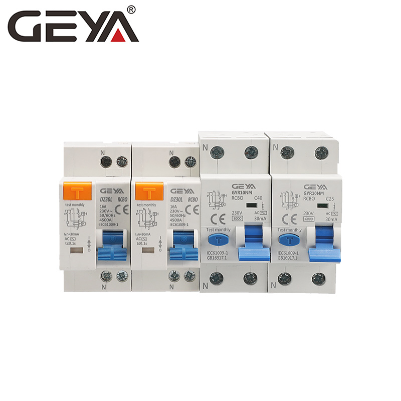 GEYA GYR10 Mini 1P RCBO AC & a Type Compact MCB/RCD Residual Circuit Breaker with Overload Protection Electronic Type RCBO