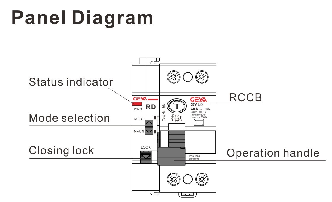 GEYA GRD9L Automatic RCCB Auto Reclosing ELCB Auto Recloser RCCB Residual Current Circuit Breaker MCB MCCB RCCB ELCB DC Reclosin