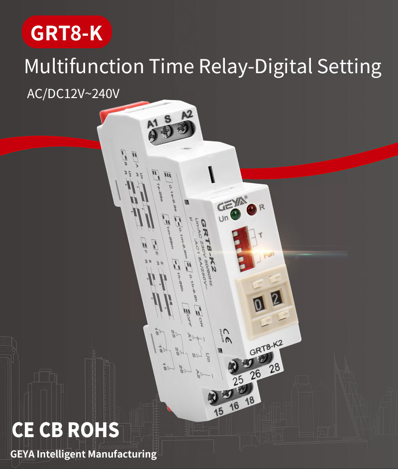GEYA GRT8-K2 A230 AC 230V Low Stock Digital Setting Time Relay 24 Hours Timer Relay Digital Time Delay Relay Circuit