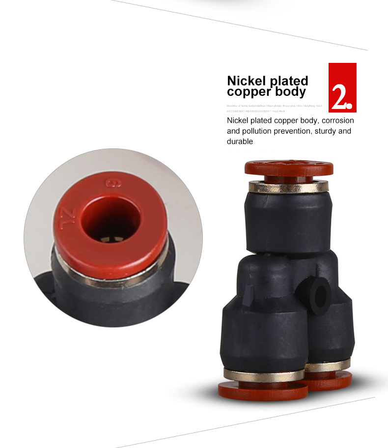 GEYA Y Type Pneumatic Rapid air Connector Fitting Tee Female Thread Connector 3 Way Air Coupler Quick Connector