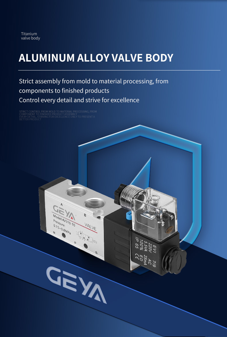 GEYA 4V310-10 PT3/8 Pneumatic air Solenoid Valve Double Coil Actuator Positioner Mechanical