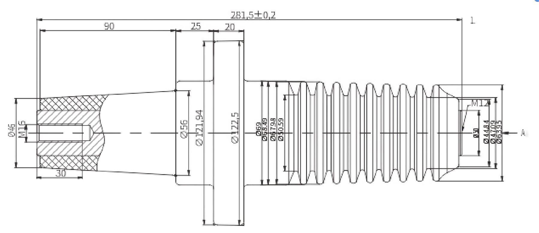 GEYA One-piece Epoxy Resin Insulator 260 Insulator/12KV/630A 15/24/36kV 630A RMU (ring Main Unit )epoxy Transformer Bushing