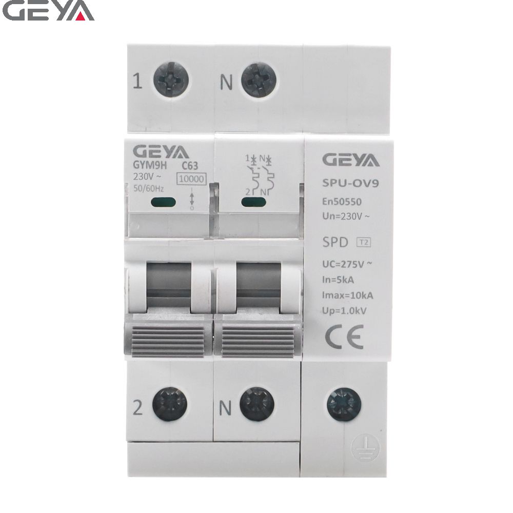GEYA POP-2P 16-25A High Quality Type Surge Protector Devices  Material SPD Accessories MCB Circuit Breaker
