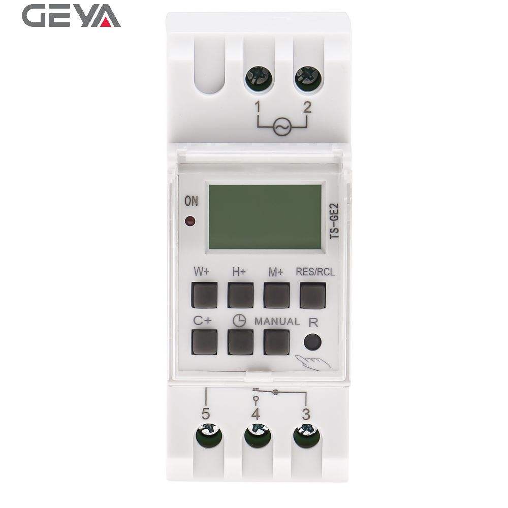 GEYA TS-GE2 220V 16A 20A 30A Factory Marketing DIN-rail Timer Multi-functional 50-60Hz Digital Programmable Weekly Digital Timer