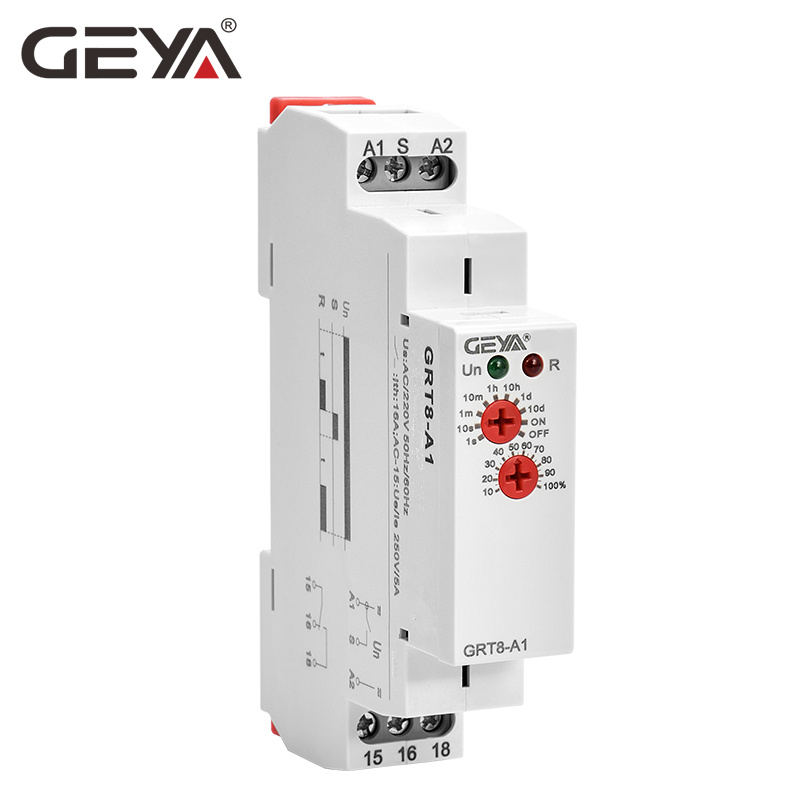GEYA GRT8-B1 AC/DC12V-240V off Delay Timer Relay 16A 1NO1NC  Delay Time Range 0.1s-10days Zhejiang Wenzhou Relay