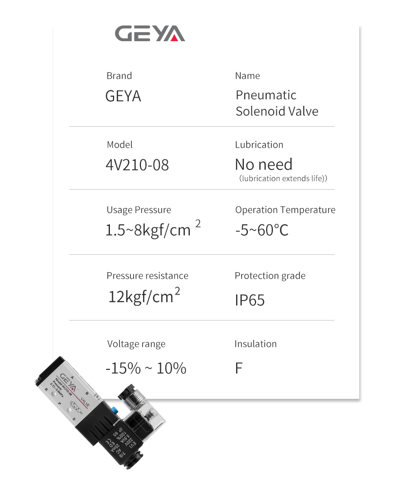 GEYA Pneumatic Solenoid Control Valve 5 Way parker Pneumatic Electric air Solenoid Valve 4v210