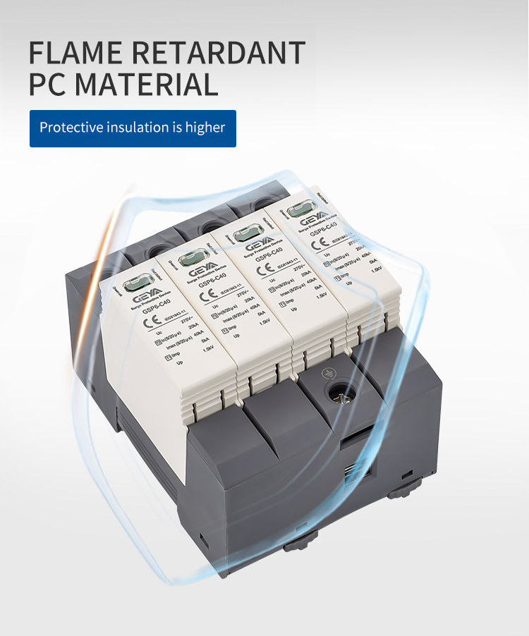 GEYA GSP6-C40PV 1000V 2P spd Surge Protector protection Device Din Rail 480v Solar Surge protection Device